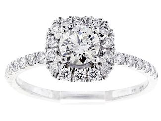 .92 Carat TW GIA Round IDEAL CUT Diamond -  WG Halo Engagement Ring  