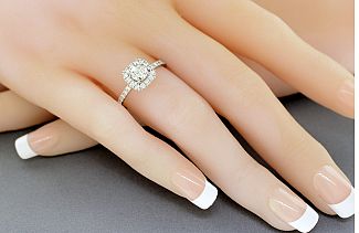 .92 Carat TW GIA Round IDEAL CUT Diamond -  WG Halo Engagement Ring  