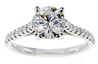 1.19 Carat Round Brilliant Diamond Engagement Ring -PLATINUM
