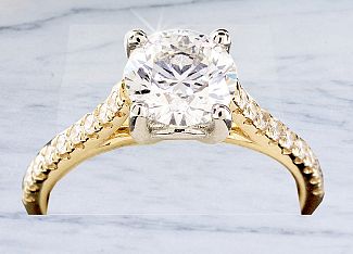 1.58 Carat TW IDEAL Cut Round Brilliant Diamond Engagement Ring 
