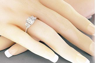 2.01 Carat GIA Three-Stone Emerald Cut Diamond Engagement Ring 2.01 Carat GIA Three-Stone Emerald Cut Diamond Engagement Ring