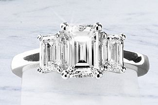 2.01 Carat GIA Three-Stone Emerald Cut Diamond Engagement Ring 2.01 Carat GIA Three-Stone Emerald Cut Diamond Engagement Ring