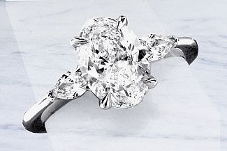 1.79 Carat GIA OVAL and PEAR SHAPE Diamond Engagement Ring  