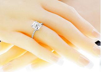 3.07 Carat GIA Cushion Cut Diamond Engagement Ring  