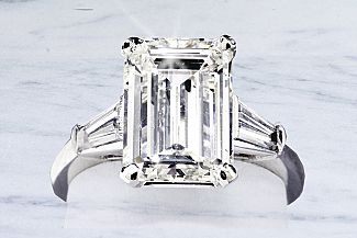 4.07 Carat Emerald Cut Diamond Engagement Ring  - Platinum (