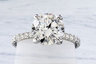 2.70 Carat IDEAL Cut ROUND Diamond Ring - HIDDEN HALO Setting 