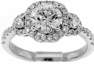 1.55 TW ROUND BRILLIANT ENG RING  EGL H/SI2  18K WG 