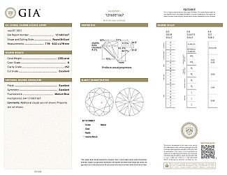 4.01 Carat GIA Certified IDEAL Cut Diamond Stud Earrings - Martini Style  