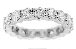 3.80 Carat TW Round Brilliant Diamond Eternity Ring 