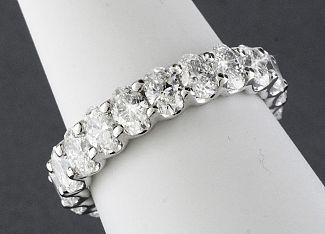3.30 Carat GEM Quality OVAL DIAMOND Eternity Ring - Platinum 
