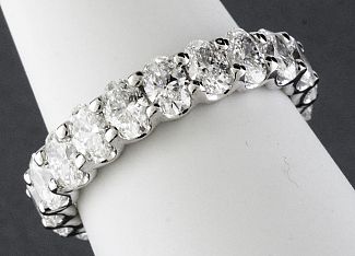 3.30 Carat GEM Quality OVAL DIAMOND Eternity Ring - Platinum 