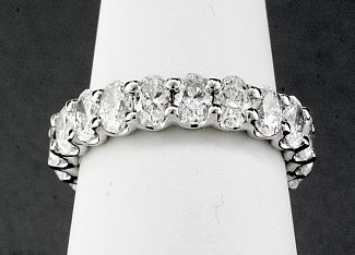 3.30 Carat GEM Quality OVAL DIAMOND Eternity Ring - Platinum 