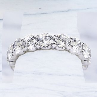 3.42 Carat GEM Quality ROUND Brilliant Diamond Eternity Ring - Platinum 