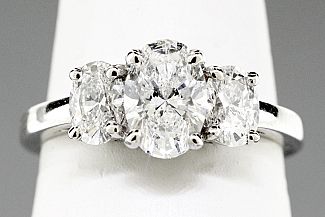 1.77 Carat TW Three-Stone OVAL Engagement Ring 