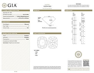 1.30 Rectangular GIA CUSHION Cut  - Platinum HIDDEN HALO Engagement Ring 