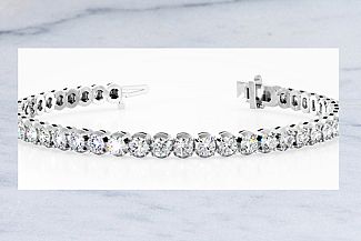 10.42 CT Round Diamond Tennis Bracelet - 14K WG