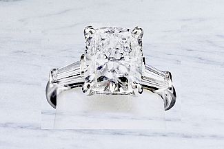 4.03 Carat GIA Elongated CUSHION Cut Diamond Ring - Platinum