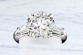 5.50 Carat GIA IDEAL-Cut ROUND Brilliant Diamond Engagement Ring  - Platinum 