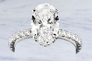 2.21 Carat OVAL Diamond Engagement Ring- PLATINUM