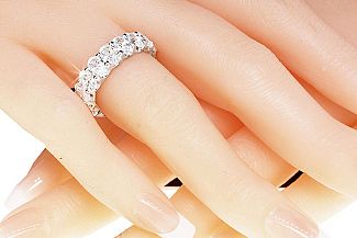 5.21 Carat GIA GEM Quality OVAL Diamond Eternity Ring - Platinum