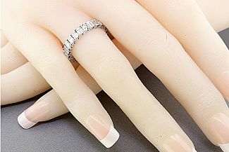 2.66 CT TW Emerald Cut Diamond Eternity Ring  