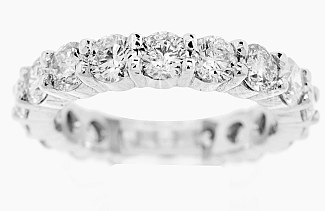 3.41 Carat TW Round Brilliant Diamond Eternity Ring 