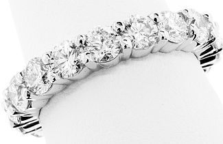 3.41 Carat TW Round Brilliant Diamond Eternity Ring 