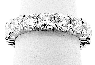 5.14 Carat TW Cushion Cut Diamond Wedding Ring - Platinum
