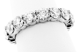 3.94 Carat TW Round Brilliant Diamond Eternity Ring 
