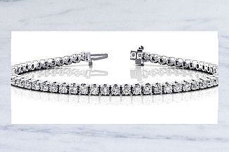 4.00 CT Round Diamond Tennis Bracelet - 14K White Gold