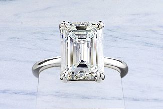 4.00 Carat GIA EMERALD Cut Diamond Engagement Ring - PLATINUM