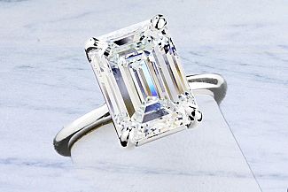 4.00 Carat GIA EMERALD Cut Diamond Engagement Ring - PLATINUM