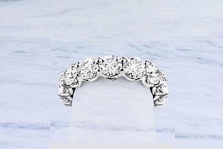 5.68 Carat GIA Certified ROUND Diamond Eternity Ring - Platinum