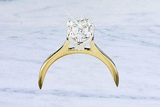 2.20 Carat GIA OVAL Diamond Engagement Ring - PLATINUM/14Y YG