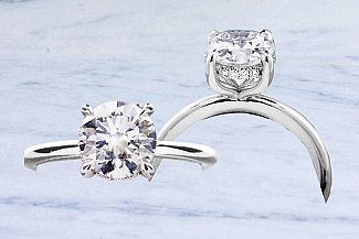 1.50 Carat GIA ROUND Brilliant Diamond - Platinum HIDDEN-HALO Engagement Ring