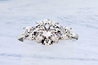 2.62 CaratTW GIA IDEAL Cut Diamond Engagement Ring - PLATINUM Three-Stone Setting 2.62 CaratTW GIA IDEAL Cut Diamond Engagement Ring - PLATINUM Three-Stone Setting