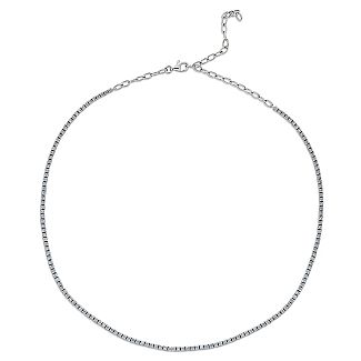 2.55 Carat TW Petite Diamond Tennis Necklace - 18K WG