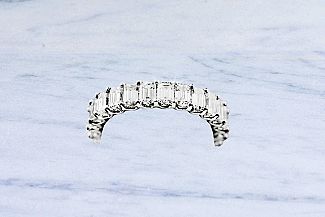 3.00 Carat EMERALD Cut Diamond Eternity Ring - Platinum 