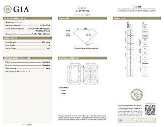 3.82 Carat GIA RADIANT Cut Diamond - PLATINUM Three-Stone Engagement Ring