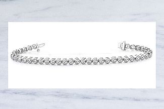 1.00 CT Round Diamond Tennis Bracelet - 14K WG  