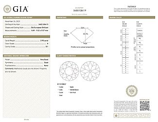 2.90 Carat Old European Cut - Platinum Engagement Ring