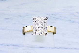 2.51 Carat GIA Elongated CUSHION CUT - 14K YG and Platinum Engagement 