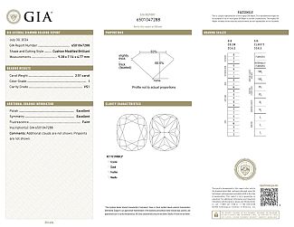 2.51 Carat GIA Elongated CUSHION CUT - 14K YG and Platinum Engagement 