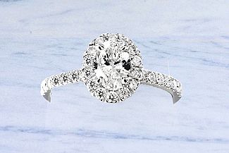 1.01 Carat GIA OVAL Halo Engagement Ring