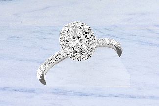 1.01 Carat GIA OVAL Halo Engagement Ring