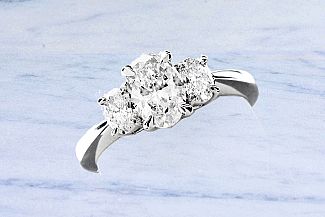 1.48 Carat GIA Three-Stone OVAL Engagement Ring