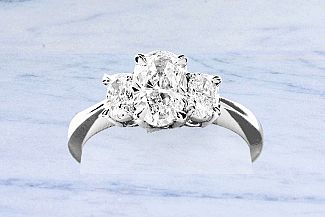 1.48 Carat GIA Three-Stone OVAL Engagement Ring