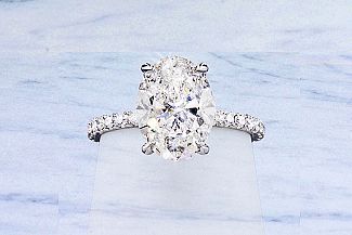 3.55 Carat TW GIA Elongated OVAL - Platinum Engagement Ring 