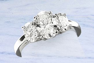1.77 Carat TW Three-Stone OVAL Engagement Ring 