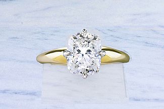 1.87 Carat ELONGATED Cushion Cut -Cut - 14K YG and Platinum Engagement Ring 